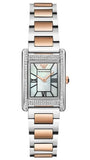 Emporio Armani Genni Mother of Pearl Dial Two Tone Steel Strap Watch for Women - AR11626