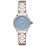 Emporio Armani Three Hand Blue Dial Two Tone Steel Strap Watch for Women - AR11597