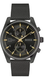 Hugo Boss Skytraveller Chronograph Black Dial Black Mesh Strap Watch for Men - 1514150