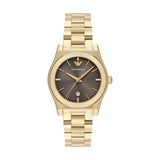 Emporio Armani Federica Brown Dial Gold Steel Strap Watch for Women - AR11700