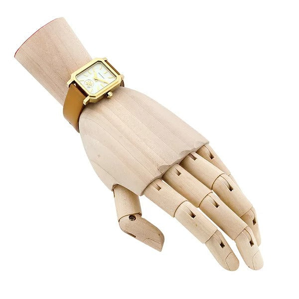 Tory Burch Robinson White Dial Brown Leather Strap Watch for Women - T