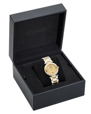 Versace Reve Analog Gold Dial Two Tone Steel Strap Watch for Women - VE8B00324