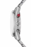 Emporio Armani Racer Chronograph White Dial Silver Steel Strap Watch for Men - AR11645