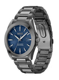 Hugo Boss Strike Blue Dial Gunmetal Grey Steel Strap Watch for Men - 1514175