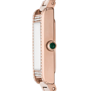 Emporio Armani Genni Green Dial Rose Gold Steel Strap Watch for Women - AR11641