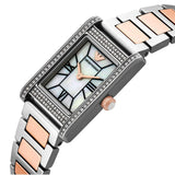 Emporio Armani Genni Mother of Pearl Dial Two Tone Steel Strap Watch for Women - AR11626