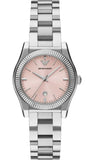Emporio Armani Federica Pink Dial Silver Steel Strap Watch for Women - AR11658