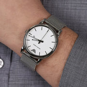 Emporio Armani Luigi White Dial Silver Mesh Strap Watch for Men - AR1812