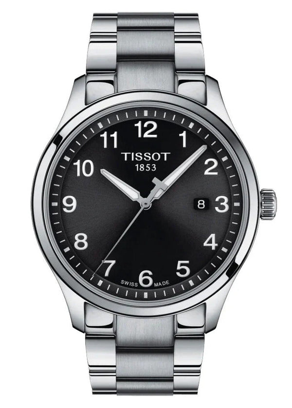 Tissot T-Sport Gent XL Black Dial Silver Steel Strap Watch for Men - T116.410.11.057.00