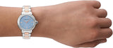 Emporio Armani Three Hand Blue Dial Two Tone Steel Strap Watch for Women - AR11597