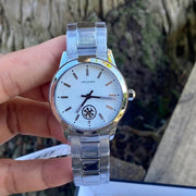 Tory Burch Collins White Dial Silver Steel Strap Watch for Women - TBW1301