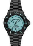 Emporio Armani Sea Explorer Turquoise Blue Dial Black Steel Strap Watch for Men - AR60084