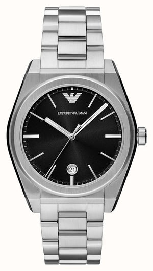 Emporio Armani Frederico Analog Black Dial Silver Steel Strap Watch for Men - AR11622