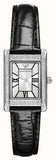 Emporio Armani Two Hand Crystals Silver Dial Black Leather Strap Watch for Women - AR11623