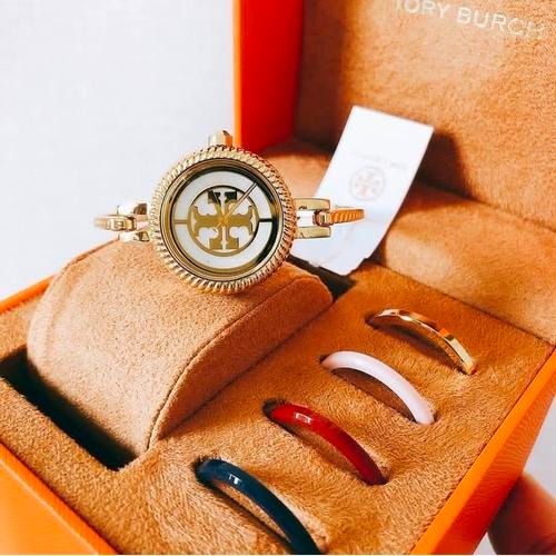 Tory Burch Riva Rose Gold Dial Rose Gold Steel Strap Watch for Women -