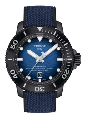 Tissot Seastar 2000 Professional Powermatic 80 Blue Dial Blue Nylon Strap Watch for Men - T120.607.37.041.00