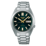Seiko 5 Sports Automatic Green Dial Silver Steel Strap Watch for Men - SRPL57K1