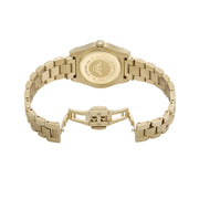 Emporio Armani Federica Brown Dial Gold Steel Strap Watch for Women - AR11700