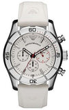 Emporio Armani Sportivo Chronograph White Dial White Rubber Strap Watch for Men - AR5947