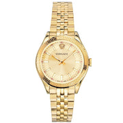 Versace Virtus Quartz Gold Dial Gold Steel Strap Watch for Women - VEHU00720