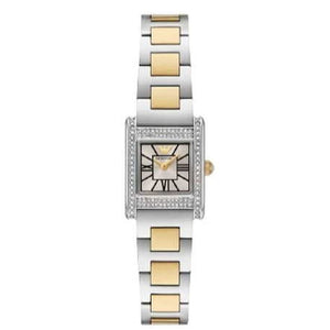 Emporio Armani Genni Crystals Silver Dial Two Tone Steel Strap Watch for Women - AR11704