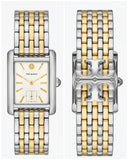 Tory Burch Eleanor White Dial Two Tone Steel Strap Watch for Women - TBW1070