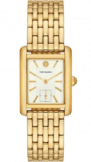 Tory Burch Eleanor White Dial Gold Steel Strap Watch for Women - TBW1060