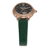 Emporio Armani Mia Meccanico Mother of Pearl Dial Green Leather Strap Watch for Women - AR60073