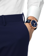 Tissot T-Sport Chrono XL Blue Dial Blue Leather Strap Watch for Men - T116.617.36.042.00