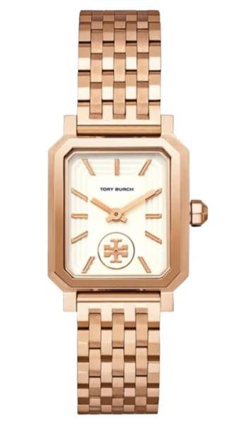 Tory Burch Robinson White Dial Rose Gold Steel Strap Watch  display picture 2