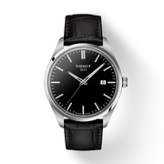 Tissot PR 100 Black Dial Black Leather Strap Watch for Men - T150.410.16.051.00