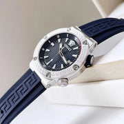 Versace Greca Diver Quartz Blue Dial Blue Rubber Strap Watch for Men - VE8G00124