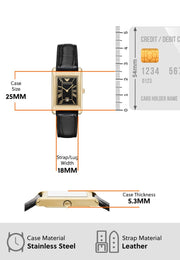 Emporio Armani Gino Black Dial Black Leather Strap Watch for Men - AR11666