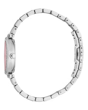 Just Cavalli Chiarezza Snake Core Pink Dial Silver Steel Strap Watch for Women - RC5L078M0015