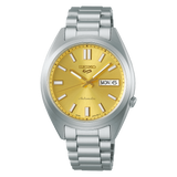 Seiko 5 Sports Automatic Gold Dial Silver Steel Strap Watch for Men - SRPL59K1