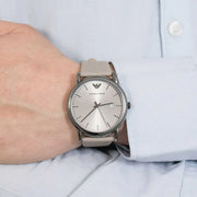 Emporio Armani Luigi Beige Dial Beige Leather Strap Watch for Men - AR11116