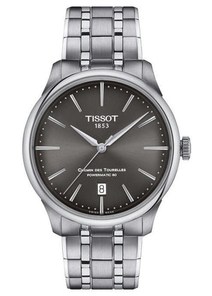 Tissot Chemin Des Tourelles Powermatic 80 Grey Dial Silver Steel Strap Watch for Men - T139.407.11.068.00