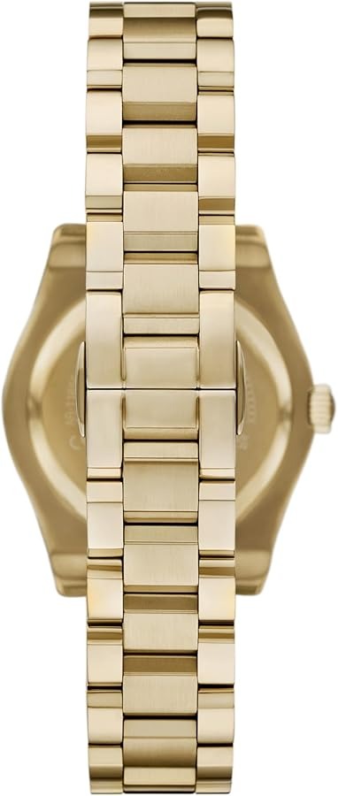 Emporio Armani Federica Brown Dial Gold Steel Strap Watch for Women - AR11700