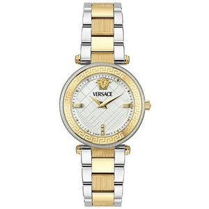 Versace Reve Analog White Dial Two Tone Steel Strap Watch for Women - VE8B00724