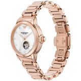 Emporio Armani Mia Meccanico Mother of Pearl Dial Rose Gold Steel Strap Watch for Women - AR60072