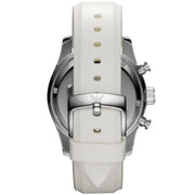 Emporio Armani Sportivo Chronograph White Dial White Rubber Strap Watch for Men - AR5947