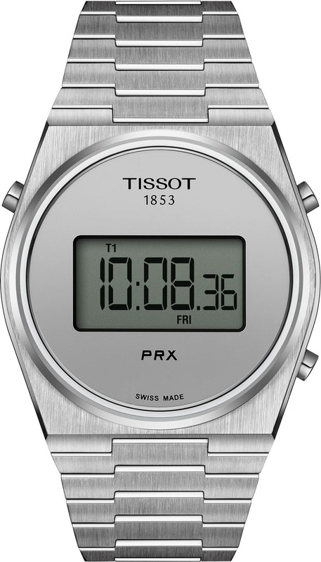 Tissot Digital Quartz Silver Dial Silver Steel Strap Watch for Men - T137.463.11.030.00
