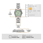 Emporio Armani Federica Mint Green Dial Silver Steel Strap Watch for Women - AR11656