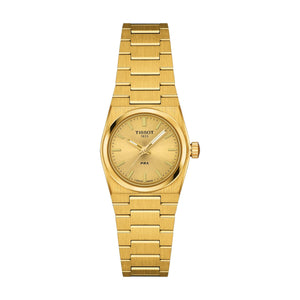 Tissot PRX 25mm Gold DIal Gold Steel Strap Watch for Women - T137.010.33.021.00