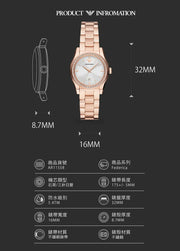 Emporio Armani Federica Analog Mother of Pearl Dial Rose Gold Steel Strap Watch for Women - AR11558