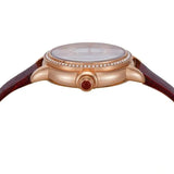 Emporio Armani Mia Mother of Pearl Dial Red Leather Strap Watch for Women - AR11646