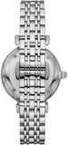 Emporio Armani Gianni T-Bar Pink Dial Silver Steel Strap Watch for Women - AR11686