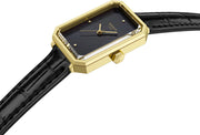 Tissot SRV Black Mother of Pearl Dial Black Leather Strap Watch for Women - T160.110.36.126.00