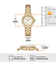 Emporio Armani Mia Crystals Gold Dial Gold Steel Strap Watch for Women - AR11609
