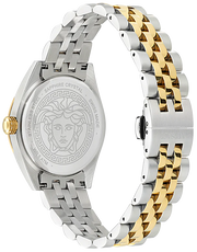 Versace V-Code Analog Turquoise Dial Two Tone Steel Strap Watch for Women - VE8I00524